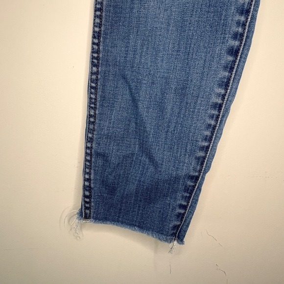 Madewell High Rise Skinny Crop Jeans Button Fly Raw Hem Denim Size 28 - Picture 9 of 10